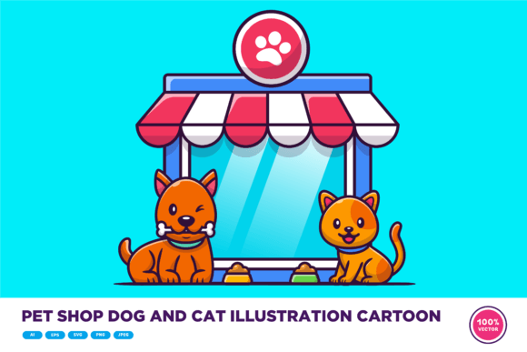 Download Pet Shop Dog and Cat Illustration - Cat Collection