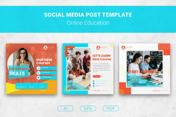 Download Online Education Social Media Posts - Cat Collection