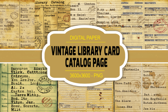 Download Vintage Library Card Catalog Page - Cat Collection